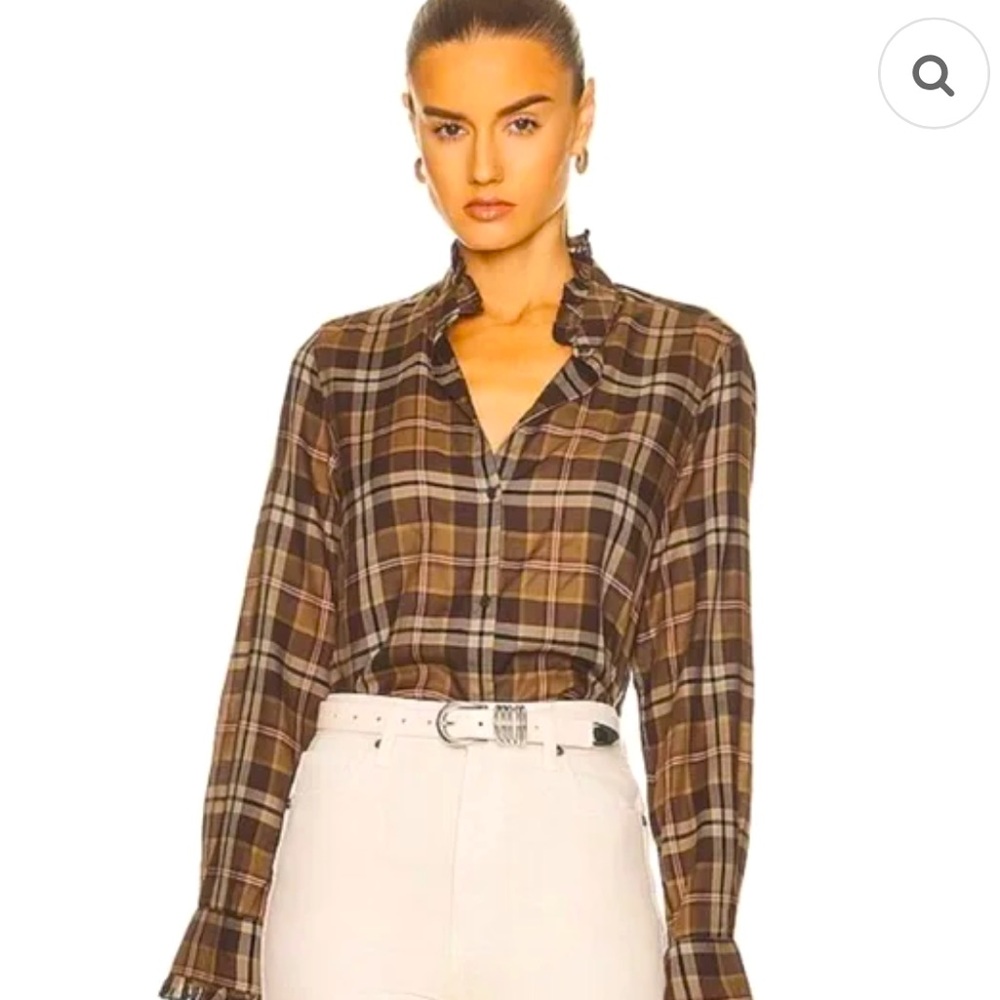 Nili Lotan Lydia Plaid Shirt Top. - Button Down Shirt
L -